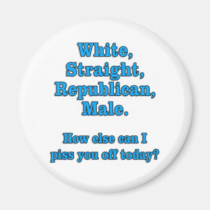 Witte, republikeinse T-shirt Magneet