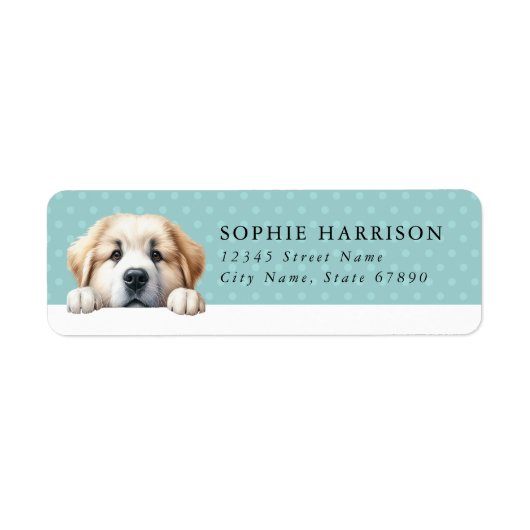 Witte Retriever Dog Retouradres Labels (Voorkant)