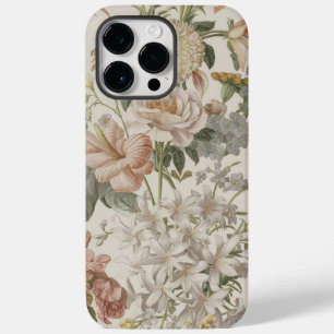 Witte Retro  Bloemen Boho Esthetisch Case-Mate iPhone 14 Pro Max Hoesje
