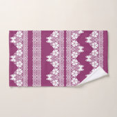 Witte Retro Kant vlinders Bourgondië Bad Handdoek (Handdoek)