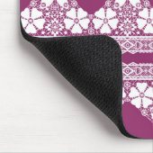 Witte Retro Kant vlinders Bourgondië Muismat (Hoek)