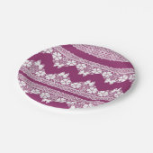 Witte Retro Kant vlinders Bourgondië Papieren Bordje (Gekanteld)