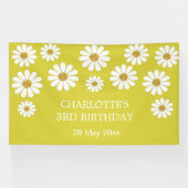 Witte Retro Moderne Madeliefjesbloem Aangepaste Ve Spandoek (Horizontaal)