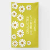 Witte Retro Moderne Madeliefjesbloem Aangepaste Ve Spandoek (Verticaal)