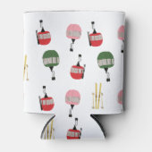 Witte retro skilift gondel winterskiën blikjeskoeler (Voorkant)