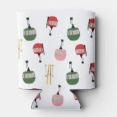 Witte retro skilift gondel winterskiën blikjeskoeler (Achterkant)