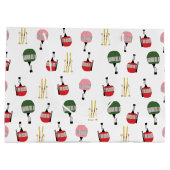 Witte retro skilift gondel winterskiën groot cadeauzakje (Achterkant)