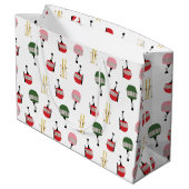 Witte retro skilift gondel winterskiën groot cadeauzakje (Achterkant Gekanteld)