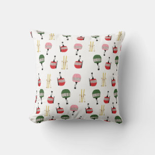 Witte retro skilift gondel winterskiën kussen