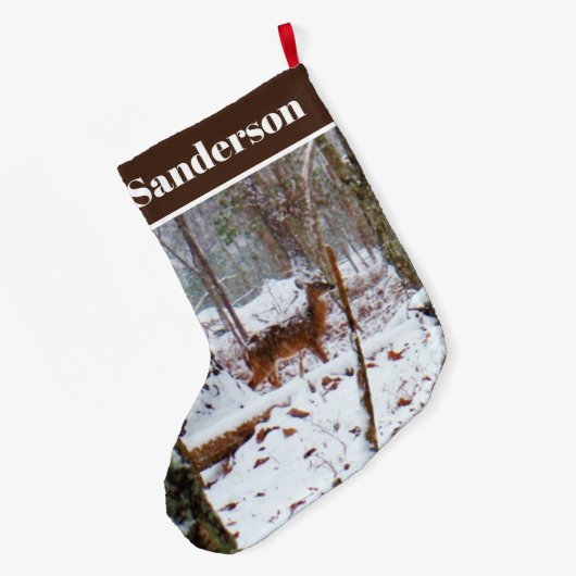 Witte reuzenherten in sneeuw Grote kerstaking Grote Kerstsok (Achterkant (Hangend))