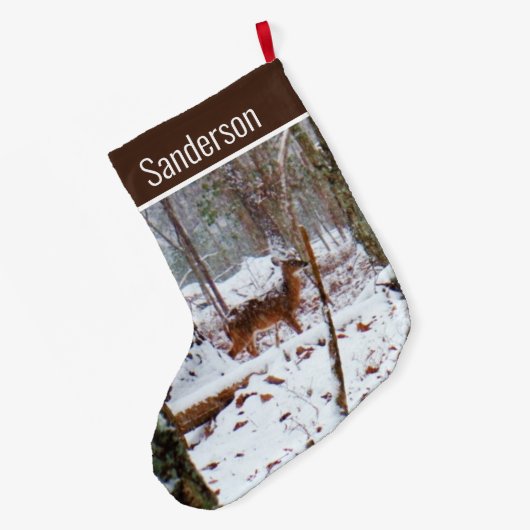 Witte reuzenherten in sneeuw Grote kerstaking Grote Kerstsok (Achterkant (Hangend))