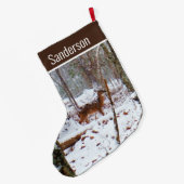 Witte reuzenherten in sneeuw Grote kerstaking Kerstsok (Achterkant (Hangend))