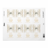 Witte reuzenpapercut damask trouwwijn fles etiket (Full Sheet)