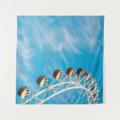 Witte reuzenrad onder duidelijke hemel in de ochte wandkleed (Voorkant (horizontaal))