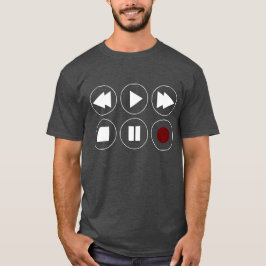 witte Rewind Snel vooruit Toekomstpictogrammen af T-shirt