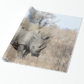 Witte Rhino Cadeaupapier (Uitgerold)