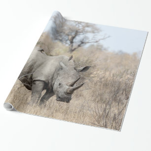 Witte Rhino Cadeaupapier