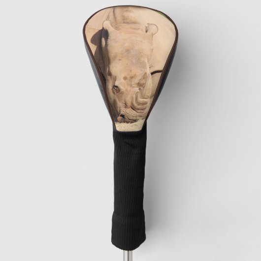 Witte rhino golfheadcover (Voorkant)