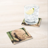 Witte rhino kartonnen onderzetters (Insitu)