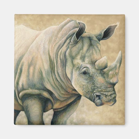Witte Rhino Magneet (Voorkant)