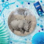 Witte Rhino Papieren Bordje (Feest)
