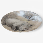 Witte Rhino Papieren Bordje (Gekanteld)