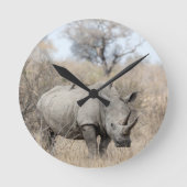 Witte Rhino Ronde Klok (Voorkant)