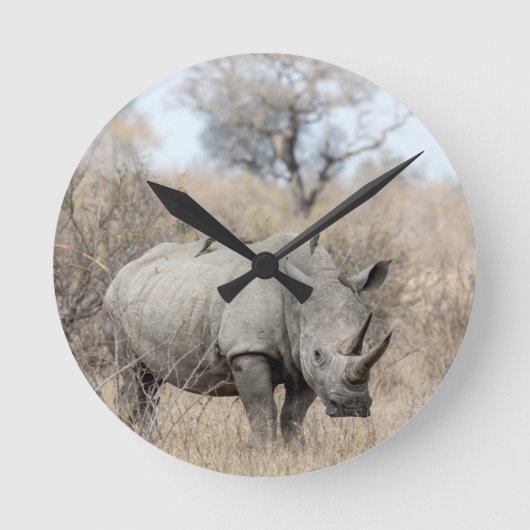 Witte Rhino Ronde Klok (Voorkant)