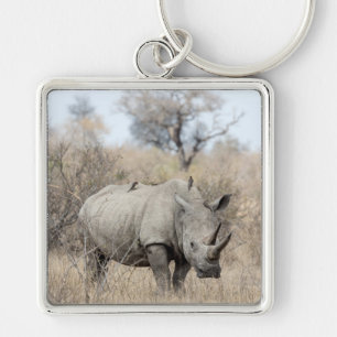 Witte Rhino Sleutelhanger