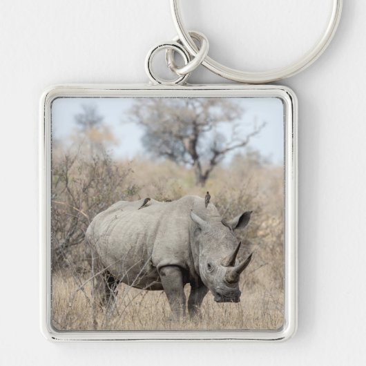 Witte Rhino Sleutelhanger (Voorkant)