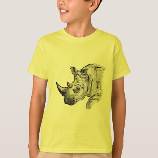 witte rhino t-shirt (Voorkant)