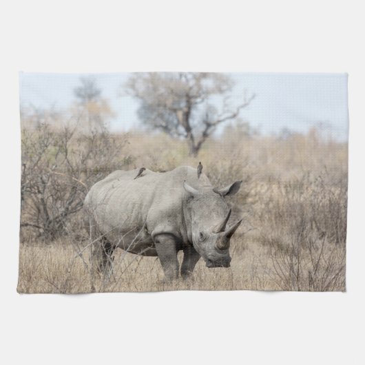 Witte Rhino Theedoek (Horizontaal)