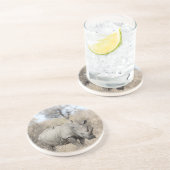Witte Rhino Zandsteen Onderzetter (Zijkant)