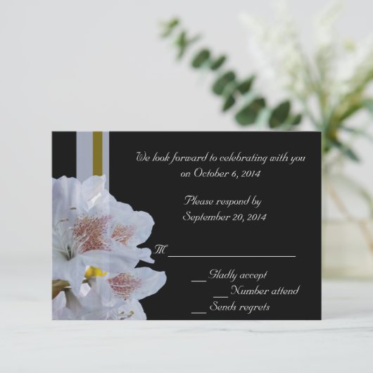 witte rhododendronbloemen RSVP-kaart Kaart (Staand voorkant)