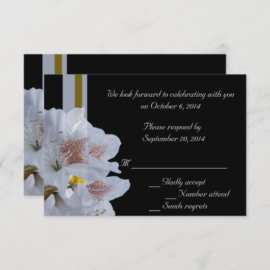 witte rhododendronbloemen RSVP-kaart Kaart (Voorkant / Achterkant)