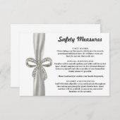 Witte Ribbon Diamond Bow veiligheidsmaatregelen Informatiekaartje (Voorkant / Achterkant)