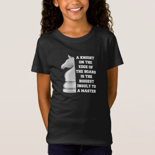 Witte Ridder Schaakstrategie Macht Wijsheid Master T-shirt (Voorkant)