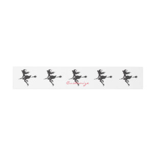 Witte Riding Broom Thunder_Cove Halloween Uitnodigingen Wikkel