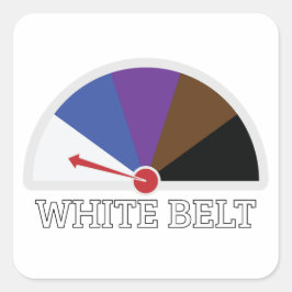 Witte riem jiu jitsu snelheidsmeter vierkante sticker
