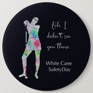 Witte rietveiligheidsdag, sassy blind girl ronde button 6,0 cm