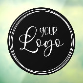 Witte ringen voor uw bedrijfslogo Zwart Raamsticker (Vel 3)