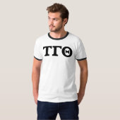 Witte Ringer T-shirt met zwarte blokletters (Voorkant volledig)