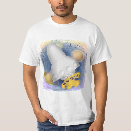 witte Rocket T-shirt (Voorkant)