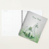 Witte Rocking Paard Groene Kerstvakantie Planner (Display)