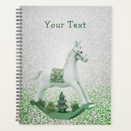 Witte Rocking Paard Groene Kerstvakantie Planner