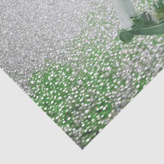 Witte Rocking Paard Groene Kerstvakantie Tissuepapier (Detail)