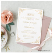 Witte  Rococo Nikah Ceremony Bruiloft Kaart