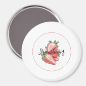 Witte Rode Aardbeien Fruit   Magneet (Voorkant / Achterkant)