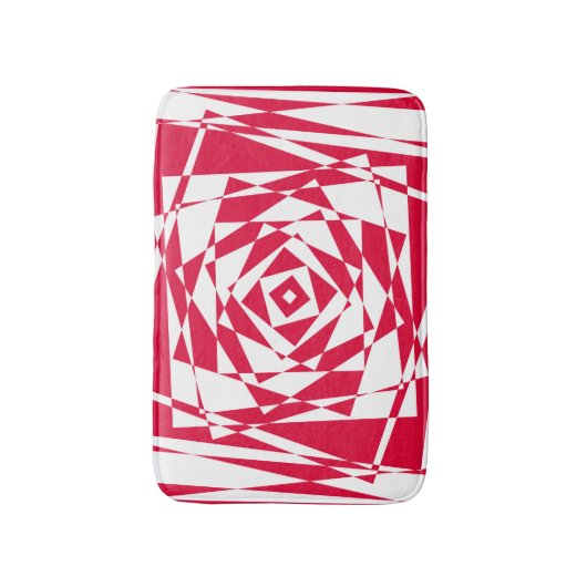 Witte rode abstracte illusie badmat (Voorkant Verticaal)