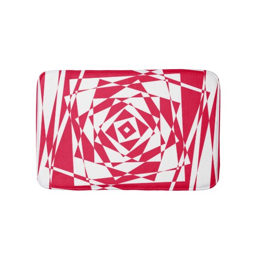 Witte rode abstracte illusie badmat (Voorkant)
